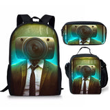 New 3PC-SET Skibidi Toilet Man Backpack Custom Game Peripheral Schoolbags For Primary Secondary School Teenage - V.I.P Digital Presence