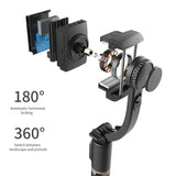 Q08 Gimbal Stabilizer Mobile Phone Video Stabilizer Bluetooth Selfie Stick Tripod for Smartphone Live Vertical Shooting Bracket - V.I.P Digital Presence