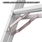 17ft Multi-Position Foldable Aluminum Ladder, A-Frame and Straight Ladder, ANSI 250lbs - V.I.P Digital Presence