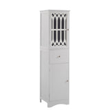 Tall Bathroom Cabinet, Freestanding Storage Cabinet with Drawer and Doors, MDF Board, Acrylic Door, Adjustable Shelf, White - V.I.P Digital Presence