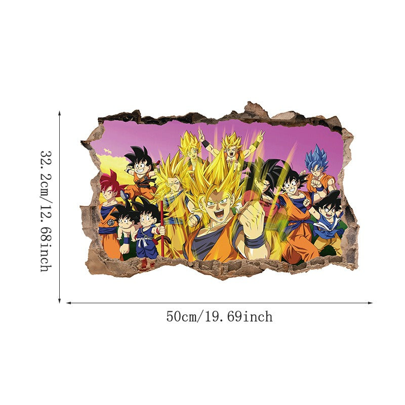 Cartoon anime children's room 3D broken wall wall decoration wall sticker self-adhesive seven dragon ball game wall decoration p - V.I.P Digital Presence