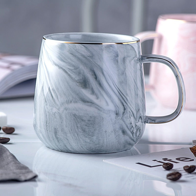 Ceramic cup, gold rimmed coffee cup, oatmeal breakfast cup, new creative and personalized mug - V.I.P Digital Presence