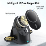 Magnetic wireless charger vertical three in one wireless charging stand suitable for Apple phones headphones and watcheser - V.I.P Digital Presence