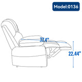 Large Manual Recliner Chair in Fabric for Living Room, Beige - V.I.P Digital Presence