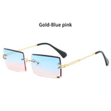 Trendy Men Women Summer Rimless Sunglasses Fashion Small Rectangle Sun Glasses Traveling Style UV400 Shades Eyewear - V.I.P Digital Presence