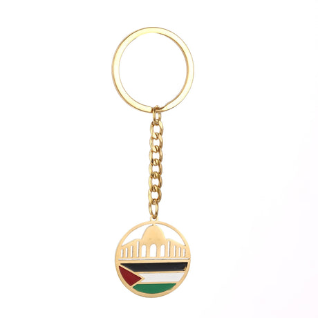 Israel Palestine Map Flag Drip Oil Stainless Steel Keychain Fashion Men's and Women's Stainless Steel Keys - V.I.P Digital Presence
