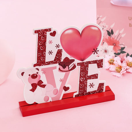 Valentine's Day Love Valentine's Day desktop wooden crafts DIY cute ornaments - V.I.P Digital Presence