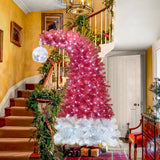 6FT hinge fir artificial fir curved top Christmas tree, bendable, 1250 lush branch hints, 300 LED Christmas lights - V.I.P Digital Presence