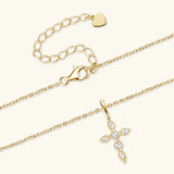 925 Sterling Silver Moissanite Cross Pendant Necklace - V.I.P Digital Presence