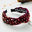 Exaggerated Fashion Hair Bands Female Corduroy Temperament Sweet Hair Ornaments Wide Side Knotted With Diamonds Headband - V.I.P Digital Presence