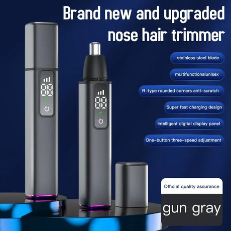 Portable LED Display Nose Hair Remover Electric Nose Hair Trimmer USB Charging Safety Face Hair Cleaning Care Kit - V.I.P Digital Presence