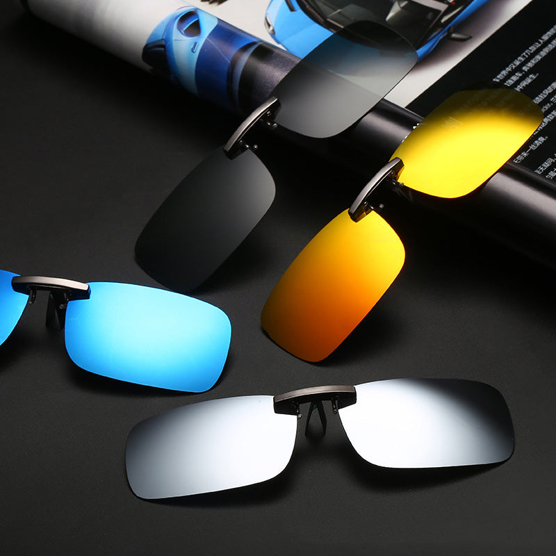 Cool Polarized Mirrored UV400 Lens Clips On Sunglasses Driving Night Vision Lens Sun Glasses Male Anti-UVA For Men Women - V.I.P Digital Presence
