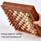 Drawer style solid wood veneer splicing chessboard magnetic chess box set