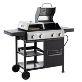 2+2 multifunctional gas barbecue grill and covered grill combination for outdoor cooking - barbecue, barbecue, pizza. - V.I.P Digital Presence