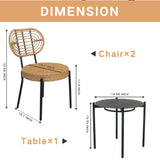 3 Pieces Of Luxury Outdoor Wicker Furniture - Patio Bistro Style Table And Chair Combination - V.I.P Digital Presence