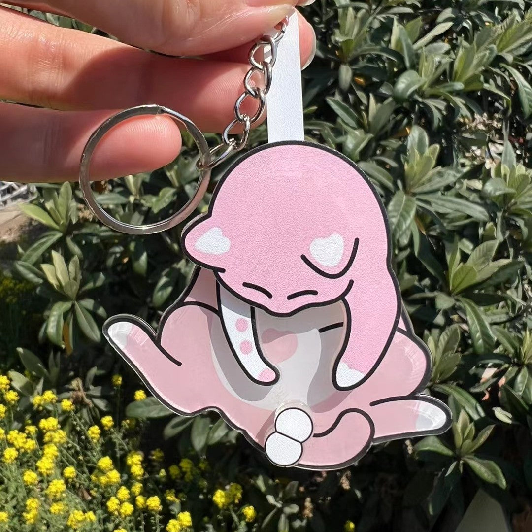 Creative Pulling and Playing Egg Cat Keychain Pendant Cute and Bizarre Spinable Bag Pendant - V.I.P Digital Presence