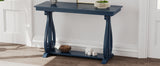 48-Inch Rustic Vintage Console Table --- Farmhouse Style Entryway Table with Open Shelf and Sturdy Construction (Navy) - V.I.P Digital Presence