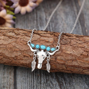 Artificial Turquoise Cow Shape Necklace - V.I.P Digital Presence