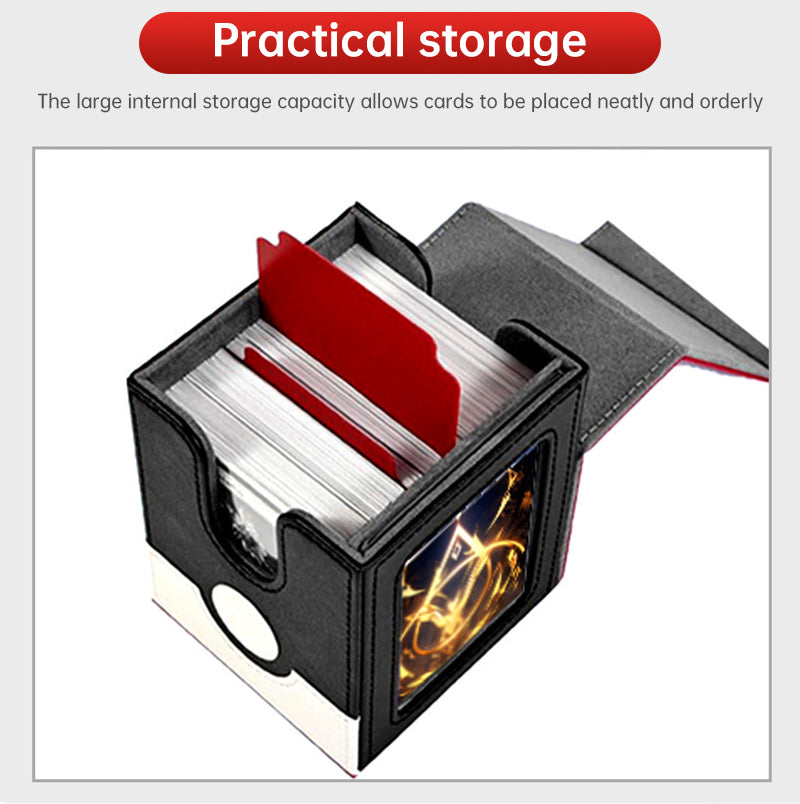 2025 New! Large - capacity Patchwork Windowed Vertical Card Box, 100+ Double - sleeved Cards - V.I.P Digital Presence