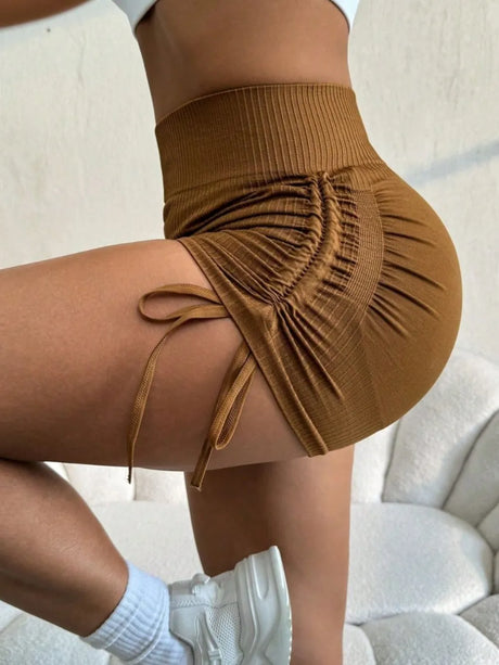 Drawstring High Waist Active Shorts - V.I.P Digital Presence