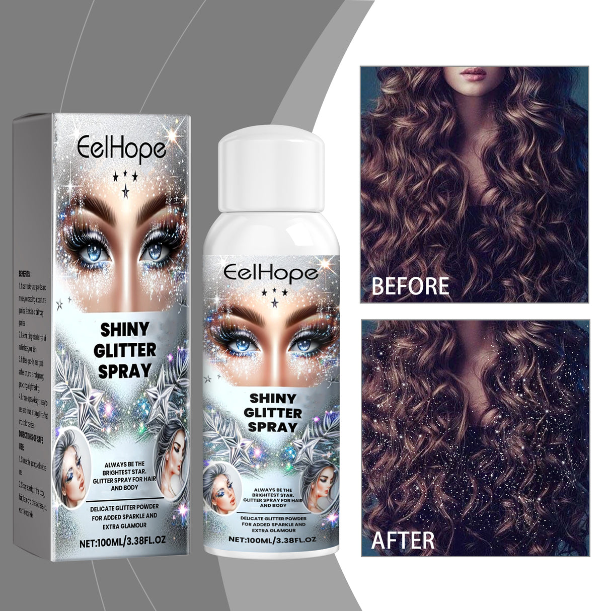 Sparkly Glitter Spray, Hair Body Highlight Shimmer Prom Festival Bash Glitter Spray - V.I.P Digital Presence