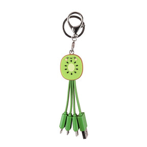 Kiwi Mobile Data Cable Healing Series Fruit Smile Keychain Universal Charging Cable 3-in-1 - V.I.P Digital Presence