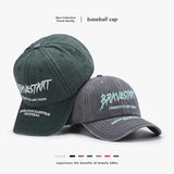 Gorra de béisbol sencilla y moderna para exteriores, versátil, con ala curva y bordado de letras para hombre y mujer, con lengüeta plana y cara lavada.