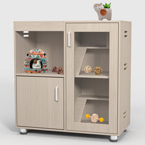 Guinea pig cage, 4 layers of hamster cage wood, with storage cabinet, mouse cage, openable top, acrylic window ，X-Large - V.I.P Digital Presence