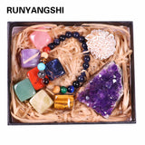 Natural crystal quartz Seven Chakra Healing gemstone crystal original stone mineral specimen box Collection - V.I.P Digital Presence