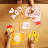 Wooden early education two person battle facial expressions building blocks logical thinking focus parent-child board game - V.I.P Digital Presence