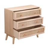 31.5 "3-Drawers Rattan Storage Cabinet Rattan Drawer,for Bedroom,Living Room,Natural - V.I.P Digital Presence