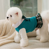 Autumn And Winter New Puppy Dog College Style Uniform Bow Tie Cat Fake Two Pieces Couple Clothes Small And Medium-Sized Dog Pet Clothes