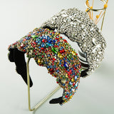 New Oversized Exaggerated Gypsophila Color Rhinestone Wide-Brimmed Headband Female Net Celebrity Fabric Personality Headwear - V.I.P Digital Presence