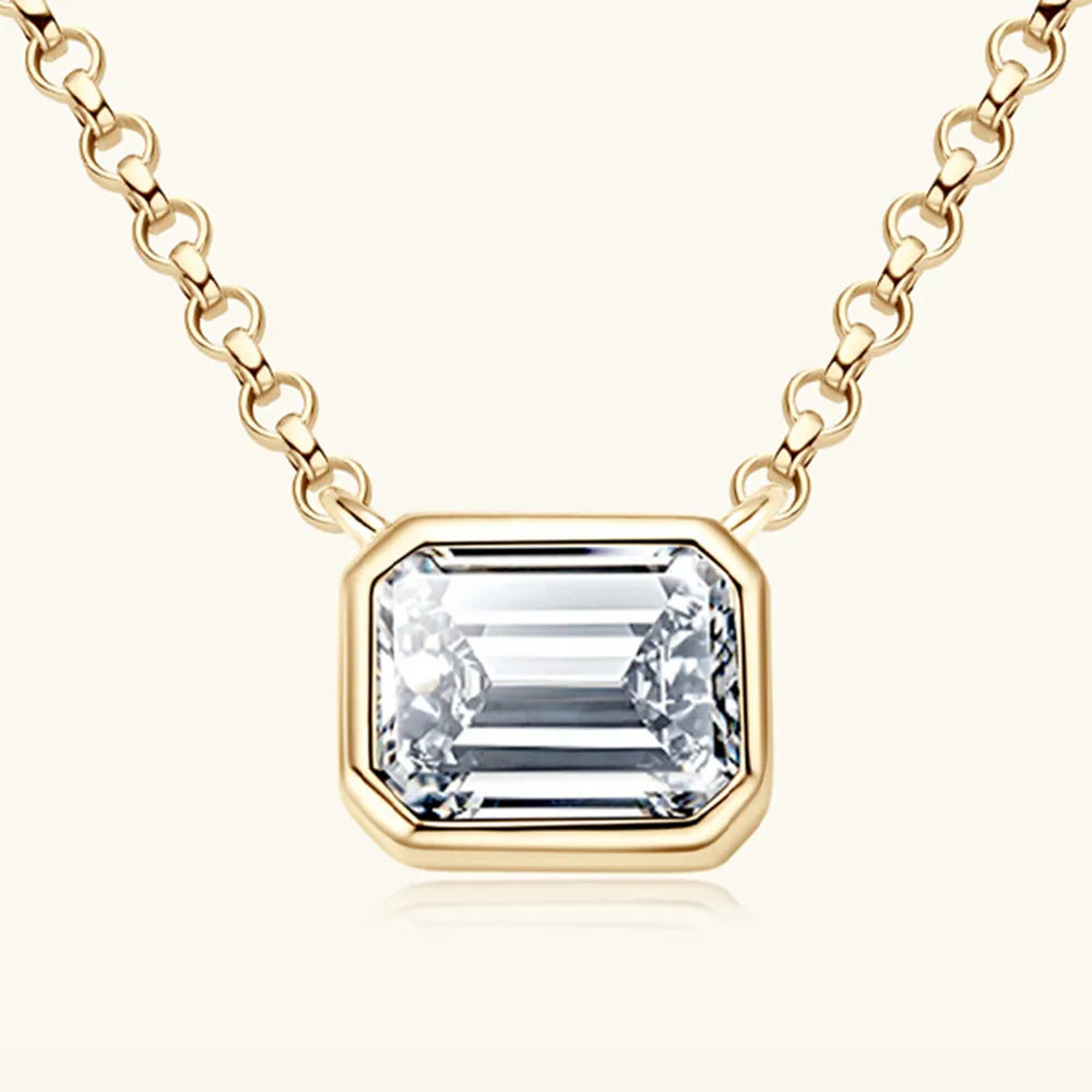 1 Carat Moissanite 925 Sterling Silver Pendant Necklace - V.I.P Digital Presence
