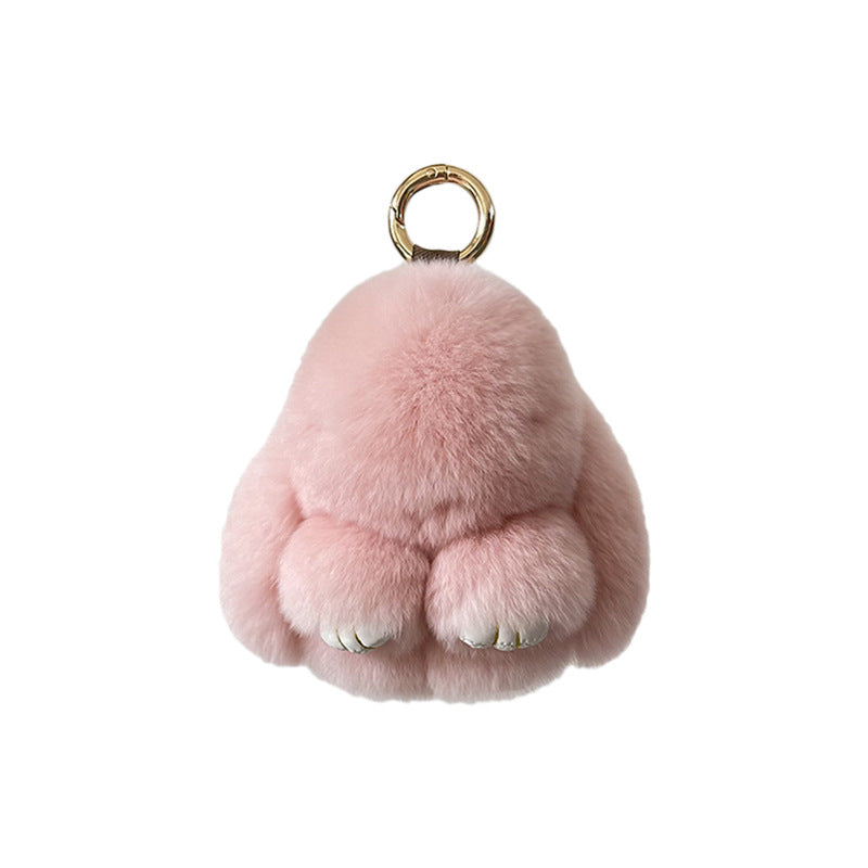 Cute Rex Rabbit Fur Doll Bunny Car Keychain Pendant Mini Bag Plush Dead Ornament Rabbit - V.I.P Digital Presence