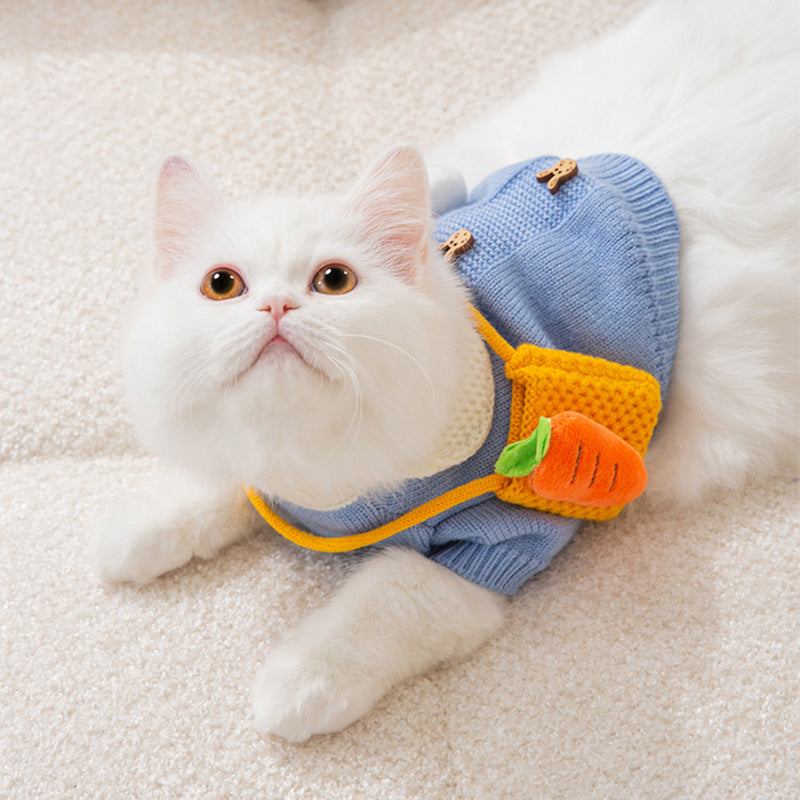 New Cute Cat Clothes Hair proof Autumn Puppet Kitten English Short Blue Cat Pet Autumn Winter Cat Sweater - V.I.P Digital Presence