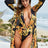 Printed Plunge One-Piece and Cover Up Swim Set - V.I.P Digital Presence