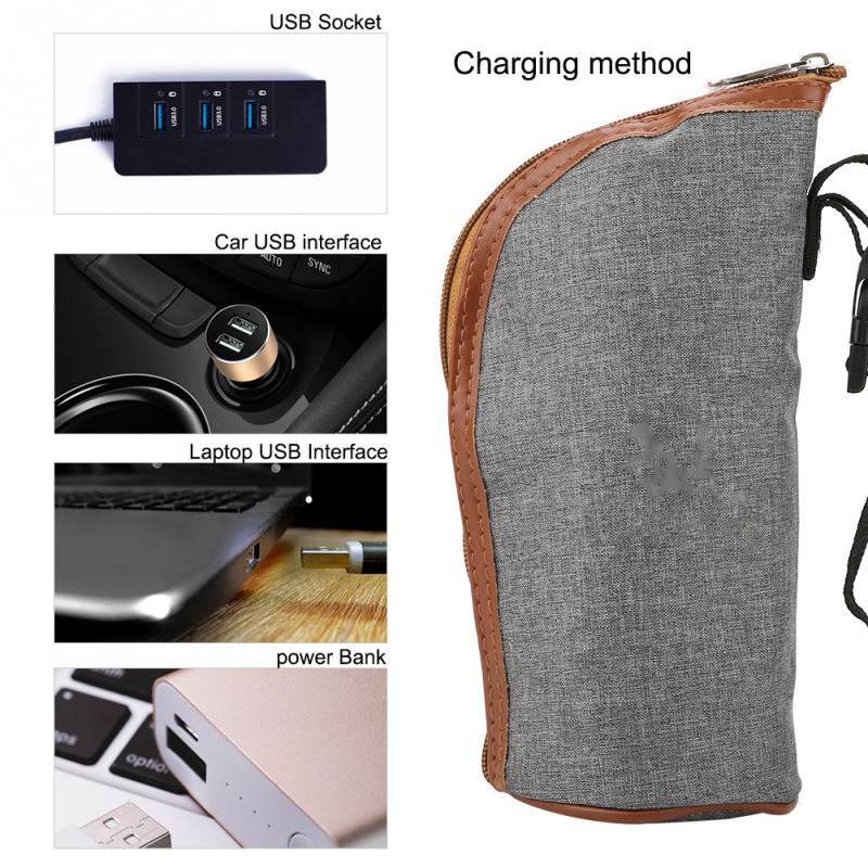 Calentadores portátiles para bebés, porta biberones, bolsas calefactoras USB, taza de viaje, biberón, bolsa calefactora para biberones de leche infantil, alimentación para bebés