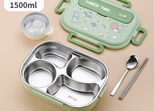 Cartoon cute sealed 316 stainless steel compartment insulation lunch box lunch box - V.I.P Digital Presence