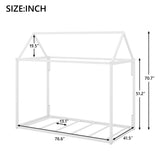 Metal House Shape Platform Bed   twin