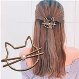 Fashion Hollow Cute Cat Hair Pin Imitation Pearl Hairpin Hair Side Clip Hair Accessories Hair Barrette For Women Girl Gifts - V.I.P Digital Presence