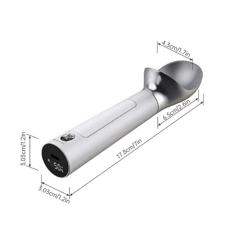 Rechargeable Heated Scoop: Adjustable Temp, Rapid Heat for Ice Cream & More - V.I.P Digital Presence