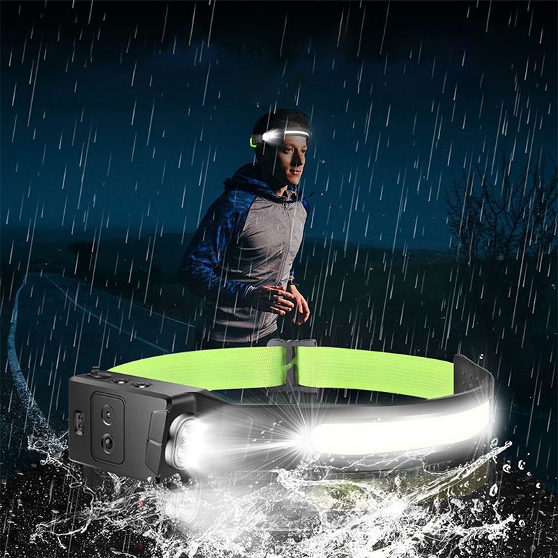 Nuevo mini faro multifunción con sensor de movimiento USB, doble fuente de luz, reflector, luz roja de advertencia