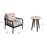 3PC Outdoor Aluminum Patio Furniture Chaise Lounge Set, 2 Chaise & 1 End Table with Modern Tapered Feet,Pneumatic Adjustable Bac - V.I.P Digital Presence
