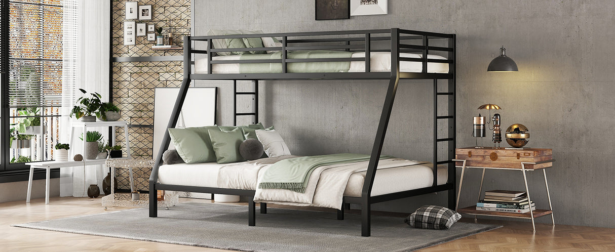 Metal Twin XL over Queen Bunk Bed for Teens and Adults,Space-Saving/Noise Reduced/No Box Spring Needed - V.I.P Digital Presence
