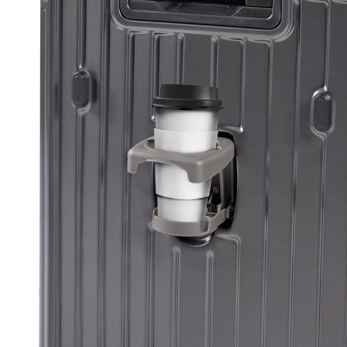 Luggage Set 4 pcs (20"/24"/29"/Travel Bag), PC+ABS Durable Lightweight Luggage with Collapsible Cup Holder, TSA Lock, Gray