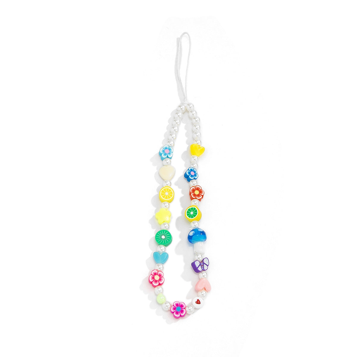Minimally colored daisy fruit phone chain accessories creative mushroom bead bag pendant keychain - V.I.P Digital Presence