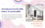 Full House Bed with Blackboard and Drawers Two assembly options White - V.I.P Digital Presence