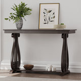 48-Inch Rustic Vintage Console Table --- Farmhouse Style Entryway Table with Open Shelf and Sturdy Construction  (Espresso) - V.I.P Digital Presence