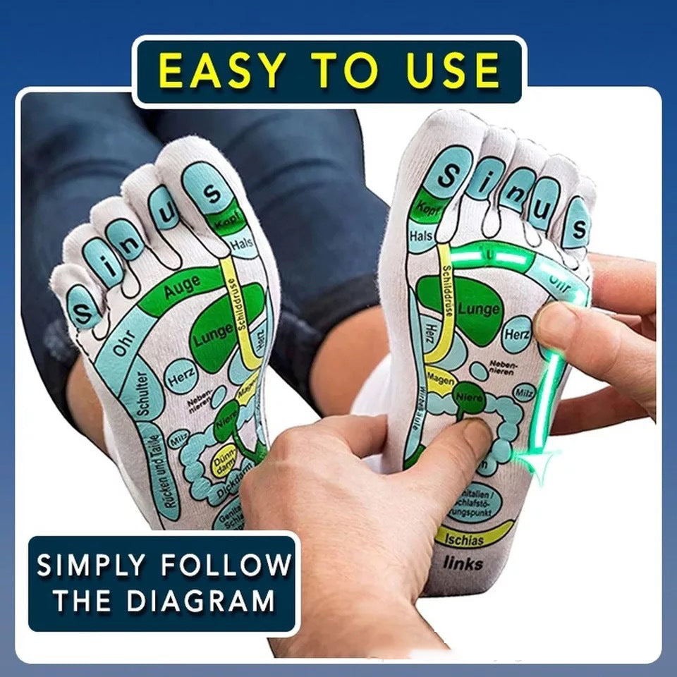 Five Finger Socks Health Care Socks Creative Acupoint Map Foot Massage Socks Cotton Socks - V.I.P Digital Presence